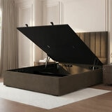 Highgrove Swift Brown Fabric Full Ottoman Bed Frame in 3 Sizes