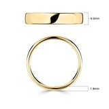 4.0mm Basic Light Court Wedding band. 18ct Yellow Gold