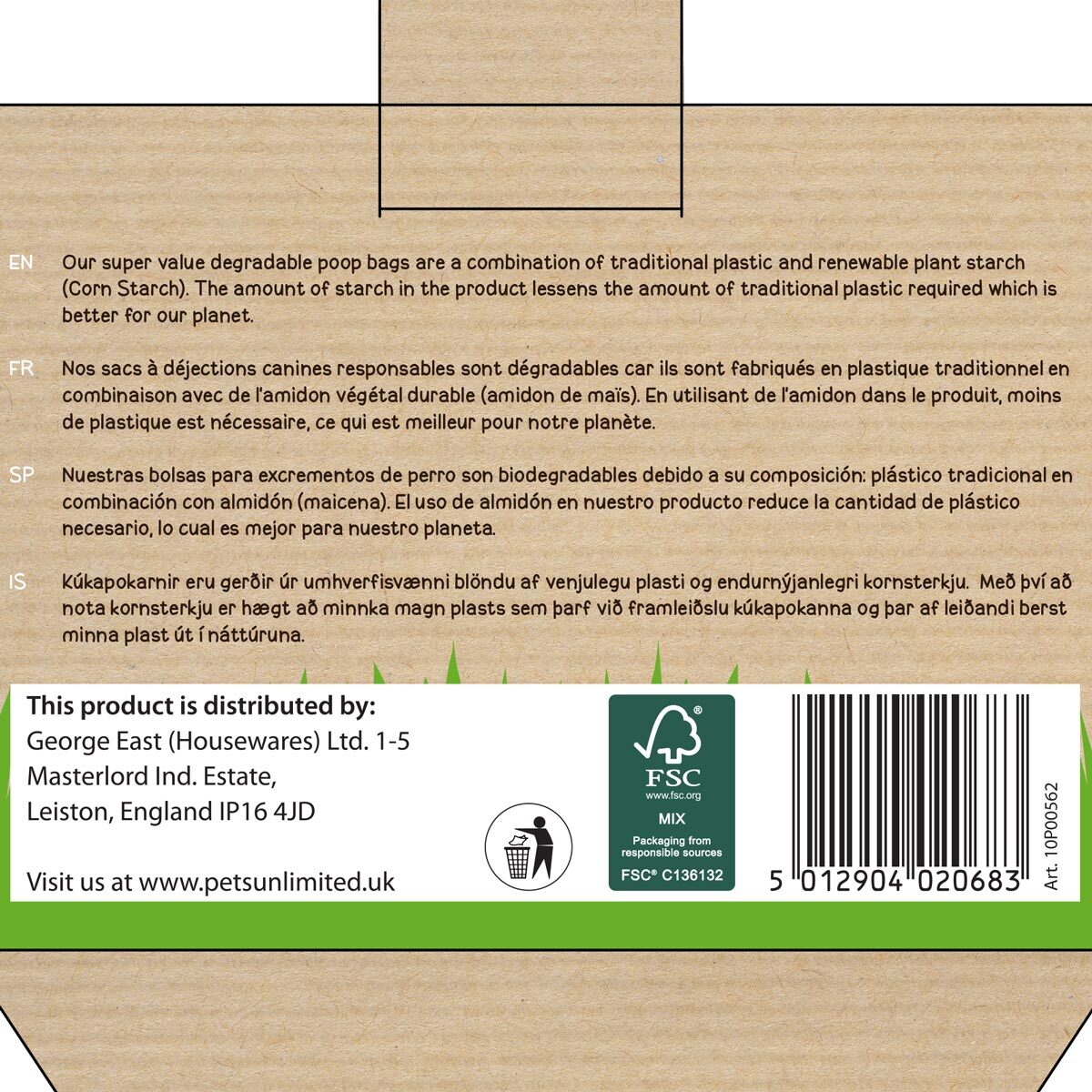 Degradable Dog Poop Bags & Dispenser, 555 Bags Costco UK