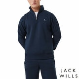 Jack Wills Men's Barchester 1/4 Zip Sweatshirt in Navy