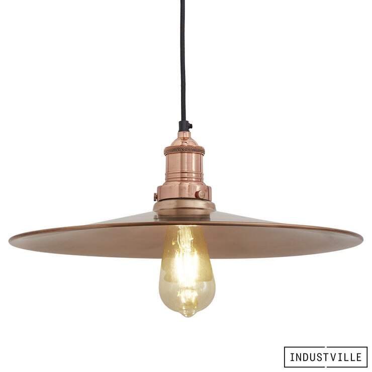 Industville Brooklyn 15 Flat Copper Pendant Light In 2 Colours Industville Brooklyn 15 Flat Copper Pendant Light In 2 Colours