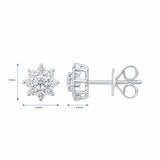 0.50ctw Round Brilliant Cut Diamond Sunburst Earrings, 14ct White Gold 0.50ctw Round Brilliant Cut Diamond Sunburst Earrings, 14ct White Gold