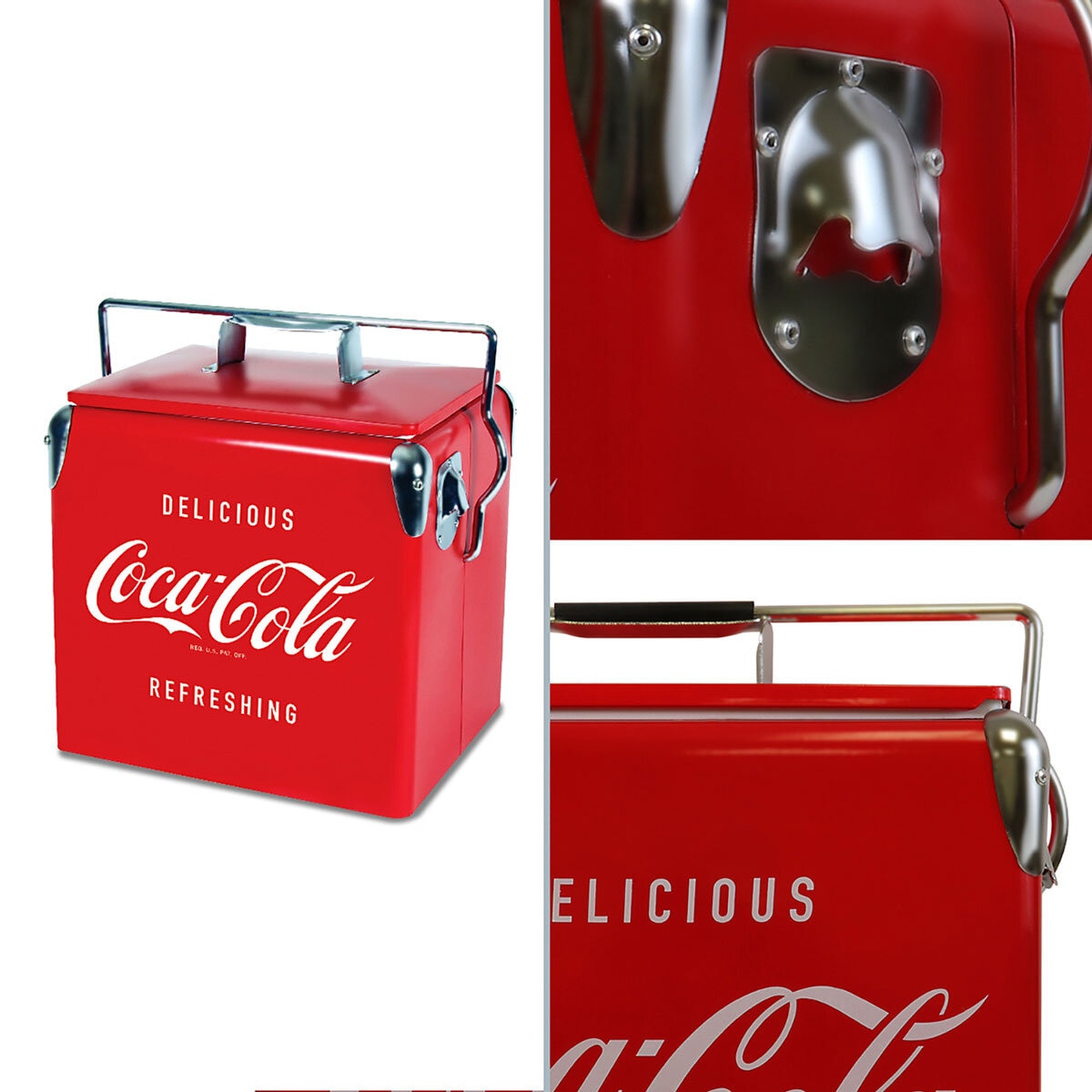 Coca-Cola Retro Ice Chest Cooler with Bottle Opener