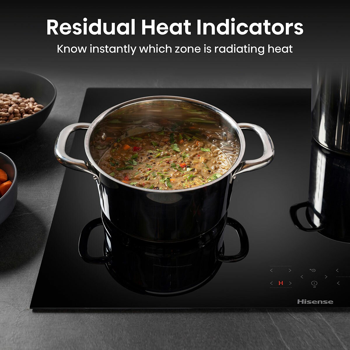 Hisense Hi6 HI8421BSC 80cm Induction Hob with Bridge Zone, in Black