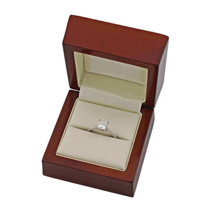 1.00ct Princess Cut Diamond Solitaire Ring, Platinum