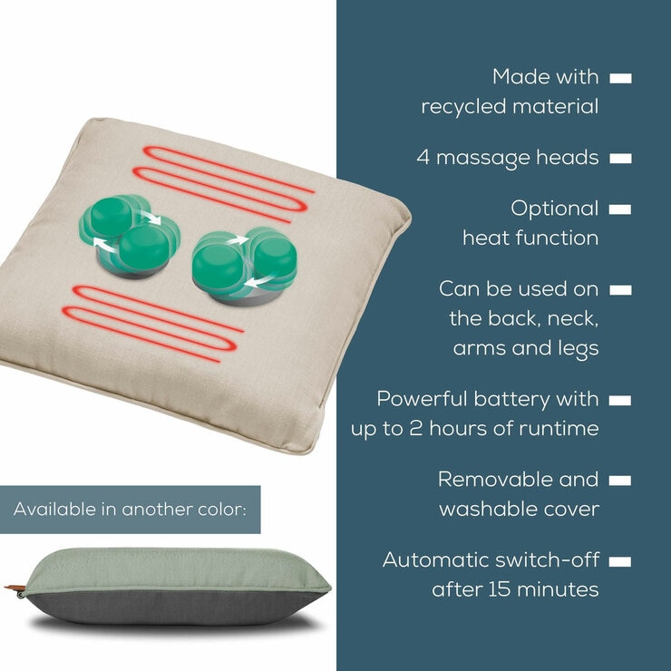 Beurer Cordless Heated Massage Cushion in 2 Colours
