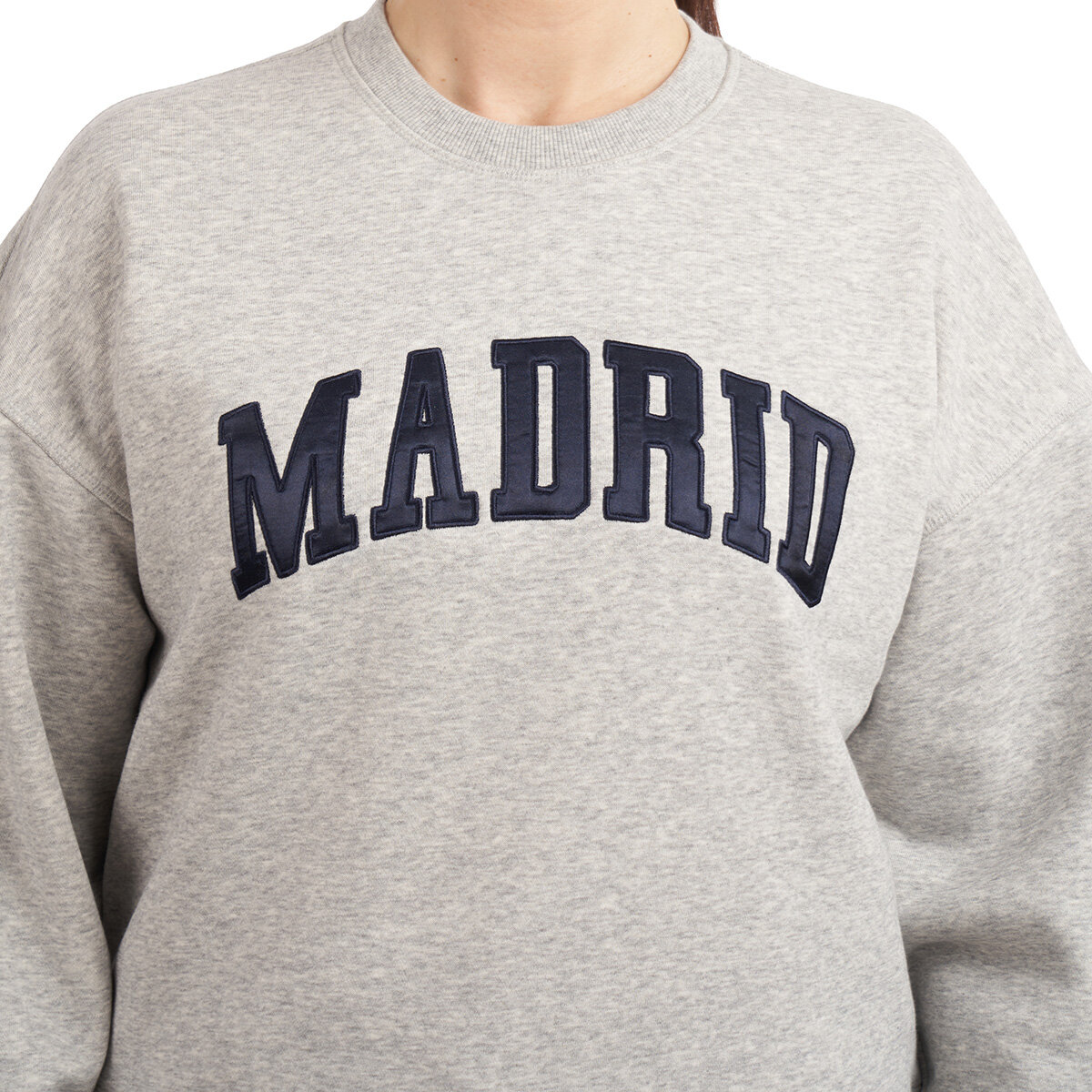 Elle Sport Women's Fleece Cities Crewneck Sweater in Grey
