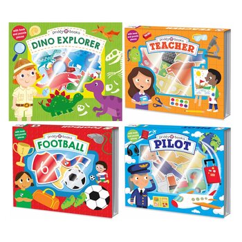 Let's Pretend in 4 Options: Dino Explorer, Football, Pilot or Teacher