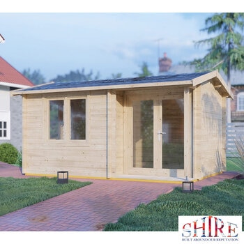 Installed Shire Thetford 44mm Log Cabin 15ft x 10ft (4.5 x 3m)