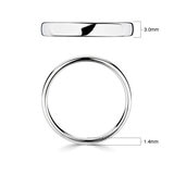 3.0mm Basic Light Court Wedding band. 18ct White Gold