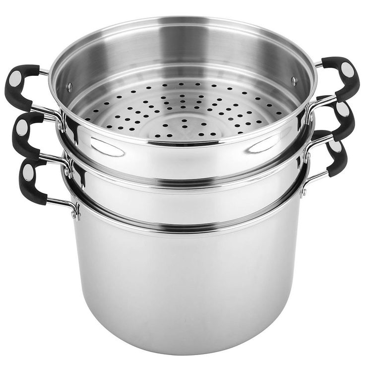 Linkfair Stainless Steel Stockpot with 2 Steamers, 16.1L Costco UK
