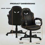 X Rocker Mythos Mid-Back Gaming Chair, Black/Gold