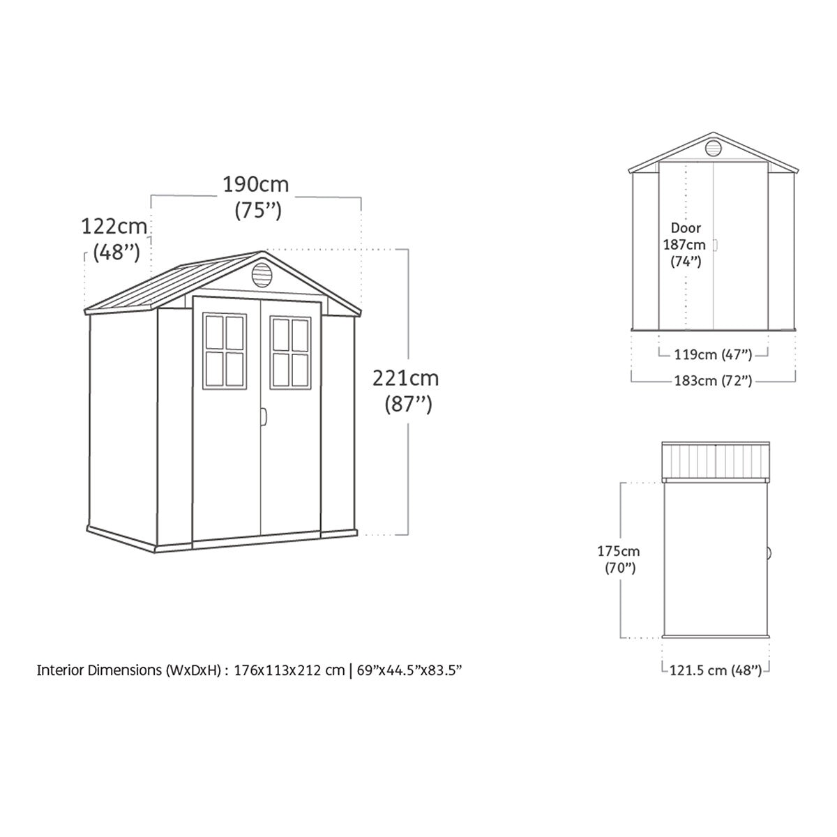 Keter Evotech 6ft 2" x 4ft (1.9 x 1.2m) Storage Shed Keter Evotech 6ft 2" x 4ft (1.9 x 1.2m) Storage Shed