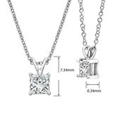 1.00ct Princess Cut Pendant, Platinum