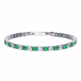 Diamonfire two tone Green Zirconia Tennis Bracelet