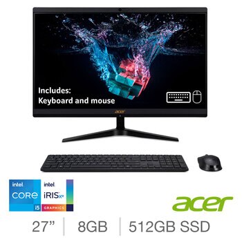 Acer C27-1700, Intel Core i5, 8GB RAM, 512GB SSD, 27 Inch All in One Desktop PC, DQ.BJKEK.004