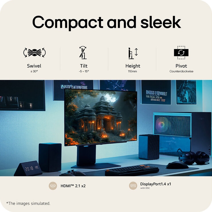 1LG UltraGear 27 Inch QHD 240Hz OLED Gaming Monitor, 27GX700A-B