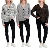 DKNY Ladies Leopard Print Cardigan