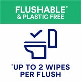 Flushable & Plastic Free, Up To 2 Wipes Per Flush