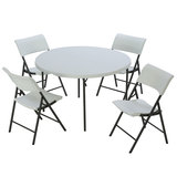 Lifetime 48" (4ft) Round Commercial Table With 4 Chairs