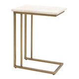 Gallery Moderna White Faux Travertine Sofa Table