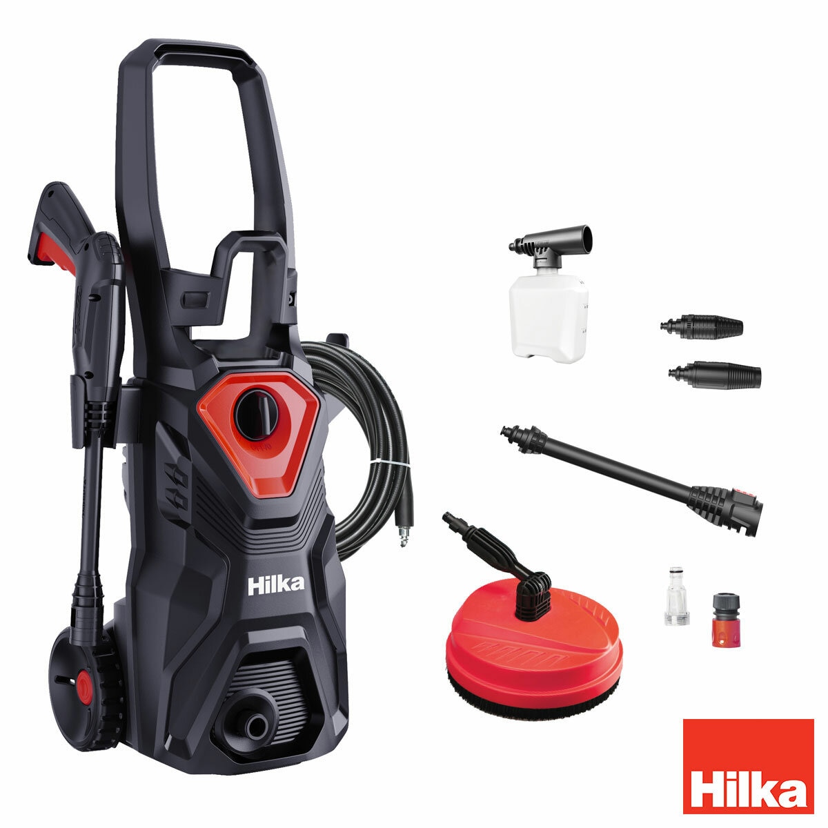 Hilka 1,600W / 130 Bar Pressure Washer with Patio Cleaner Hilka 1,600W / 130 Bar Pressure Washer with Patio Cleaner
