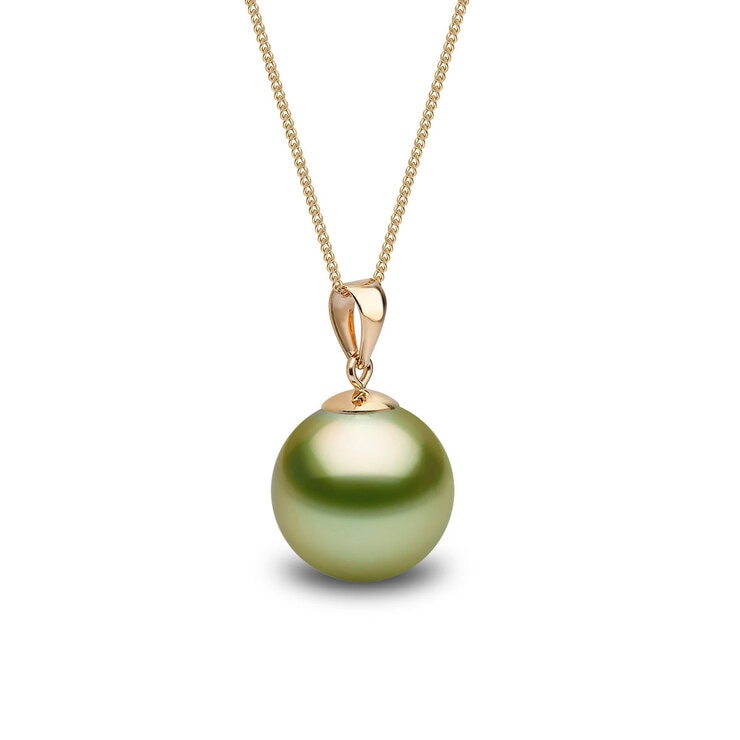 Pistachio Tahitian Treated Pendant, 18ct Yellow Gold Pistachio Tahitian Treated Pendant, 18ct Yellow Gold