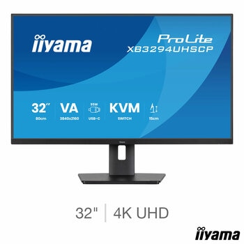 iiyama ProLite 32 Inch 60Hz 4K Ultra HD VA Monitor, XB3294UHSCP-B1