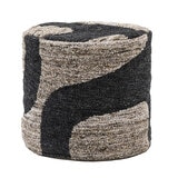 Gallery Bergen Mono Graphic Drum Pouffe, 50 x 45 cm