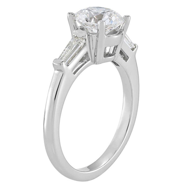 3.46ctw Round Brilliant Cut Diamond Baguette Ring, Platinum Costco UK