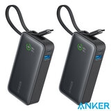 Anker Nano 10,000mAh Power Bank with Built-in USB-C Cable 2-Pack