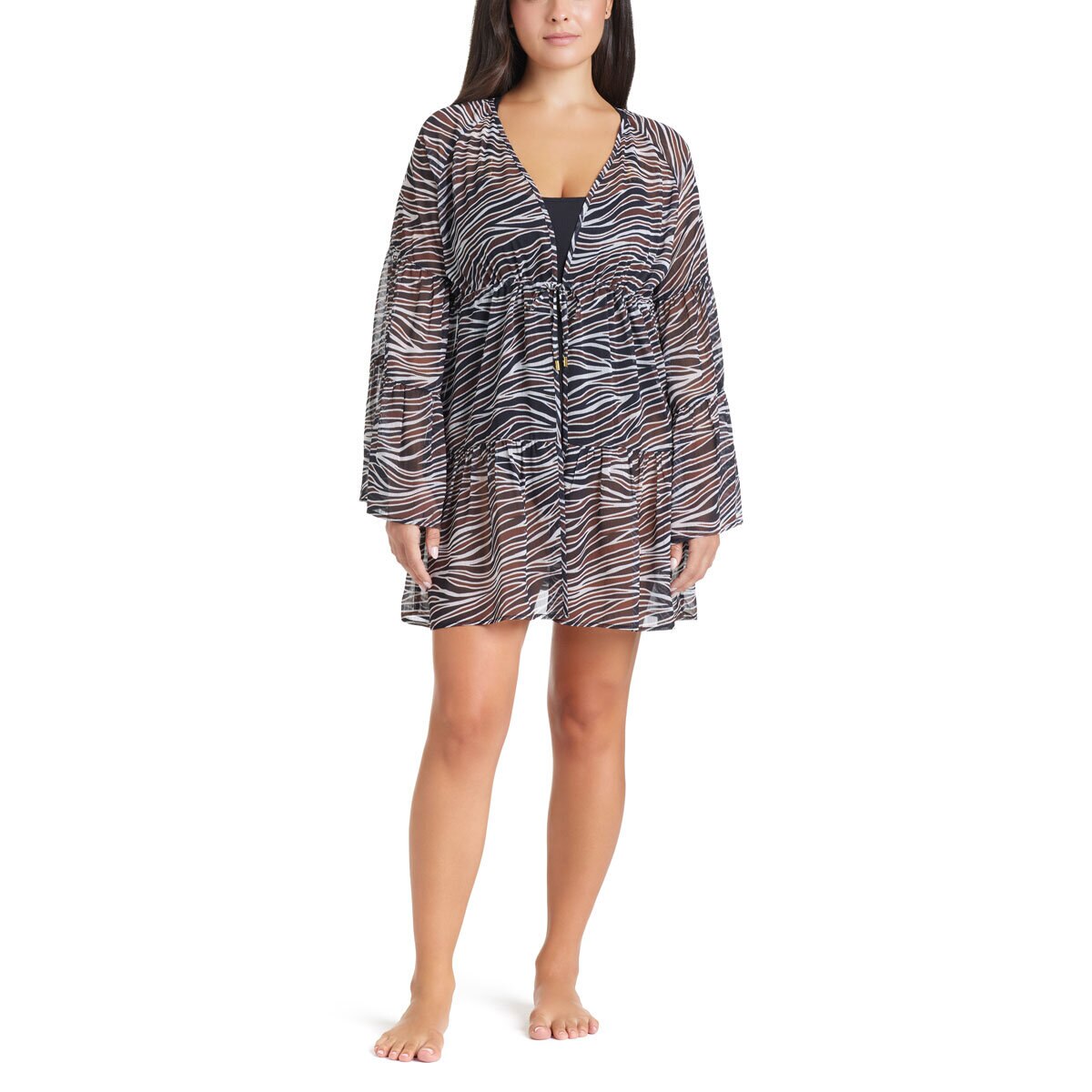 Rod Beattie Ladies Bleu Beach Cover Up Dress in Zebra, Small