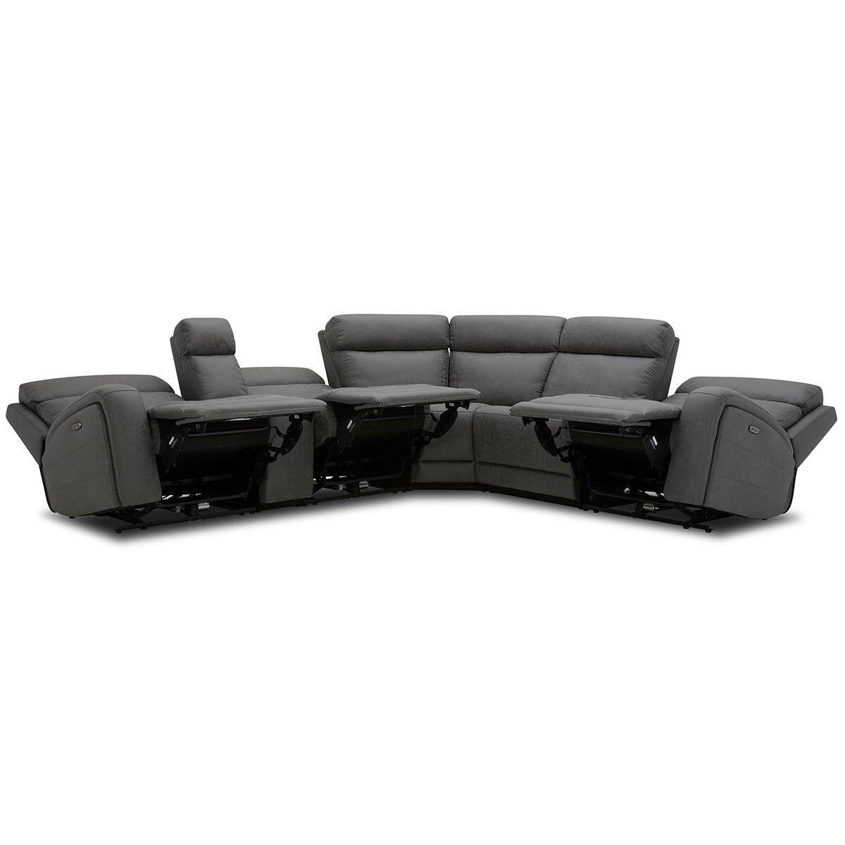 Gilman Creek Paisley Fabric Power Reclining Sectional Sofa with Power Headrests