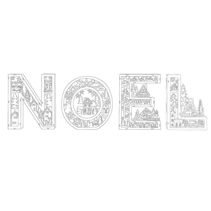 NOEL Light Up Wooden letters- Set Of 4