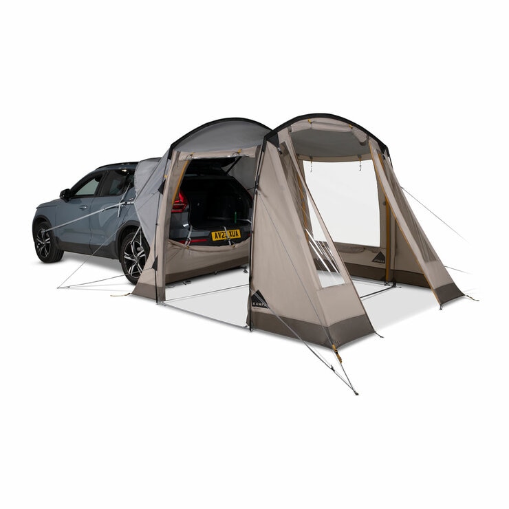 Studio image of the Tailnest tent with the doors open