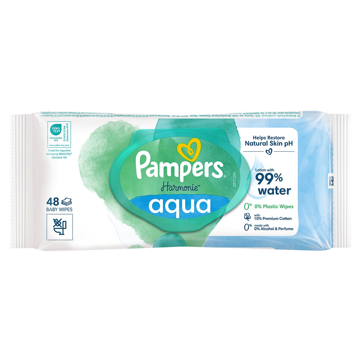 Pampers Harmonie Aqua Baby Wipes - Baby Wet Wipes, 48 pcs | MAKEUP