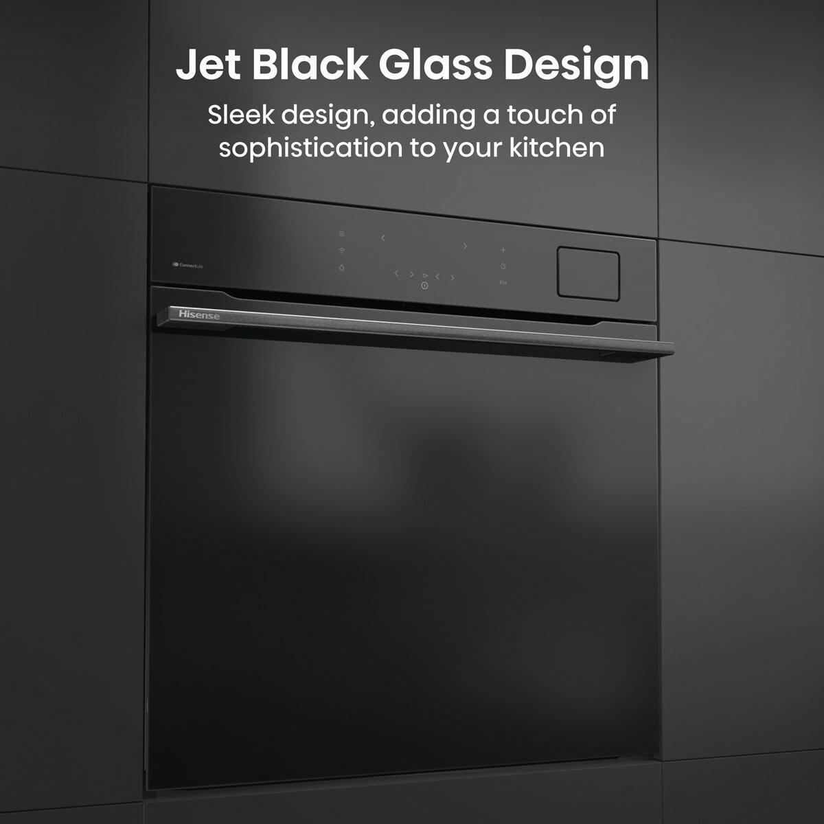 Hisense Hi8 BlackLine BAS6PH8BUKWF Built In Electric Pyrolytic,Single Oven in Jet Black