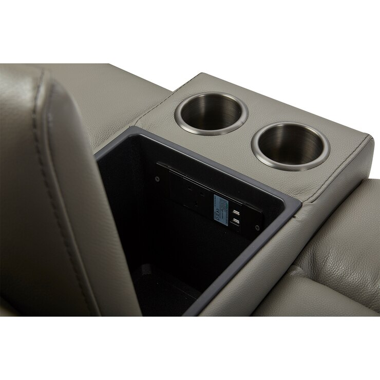 Kuka Paisley Leather Reclining Sectional Sofa with Power Headrests