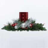 26 Inch (66 cm) Indoor Red and Gold Hurricane Christmas Centrepiece