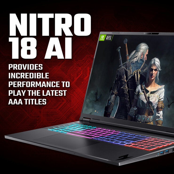 Acer Nitro, AMD Ryzen AI7, 16GB RAM, 1TB SSD, NVIDIA GeForce RTX 5070Ti, 18 Inch Gaming Laptop Acer Nitro, AMD Ryzen AI7, 16GB RAM, 1TB SSD, NVIDIA GeForce RTX 5070Ti, 18 Inch Gaming Laptop