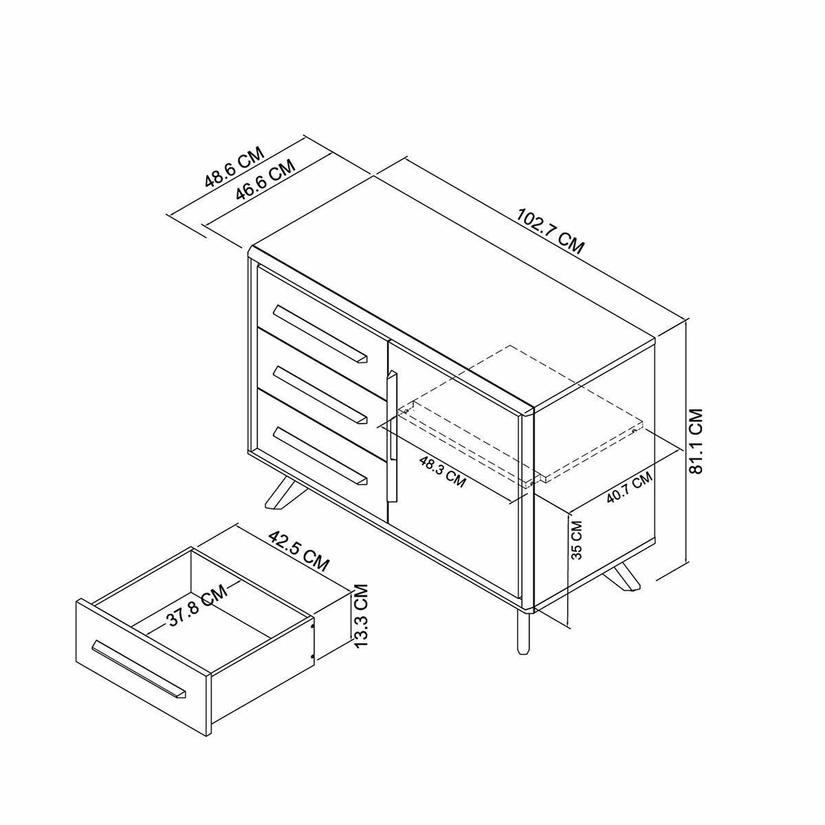 Bentley Designs Kristen Light Oak Small Sideboard
