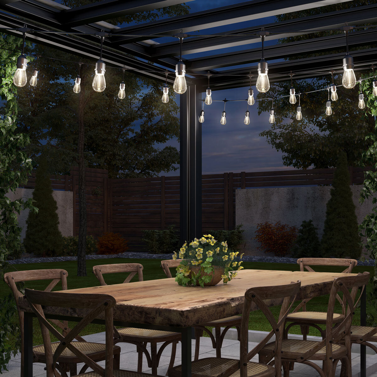 Artika Blaze 40ft - 20 Bulb Outdoor Solar String Lights in Matte Black