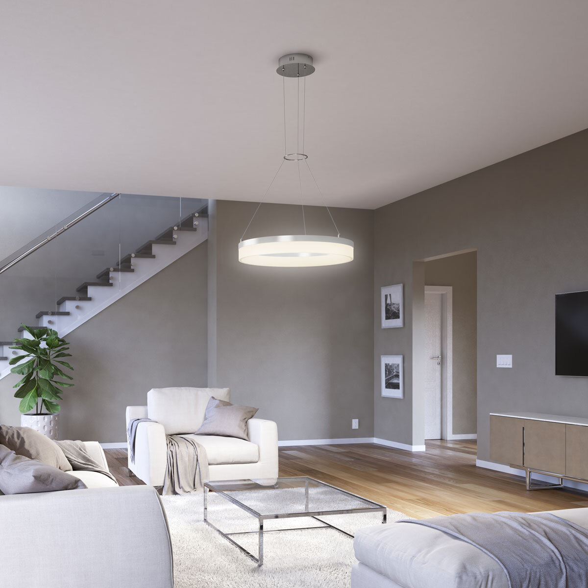 Lifestyle image of optical light in living room