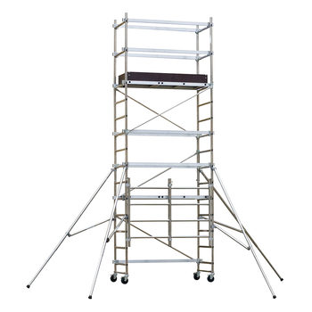 Image of fully assembled Scaffold tower on white background