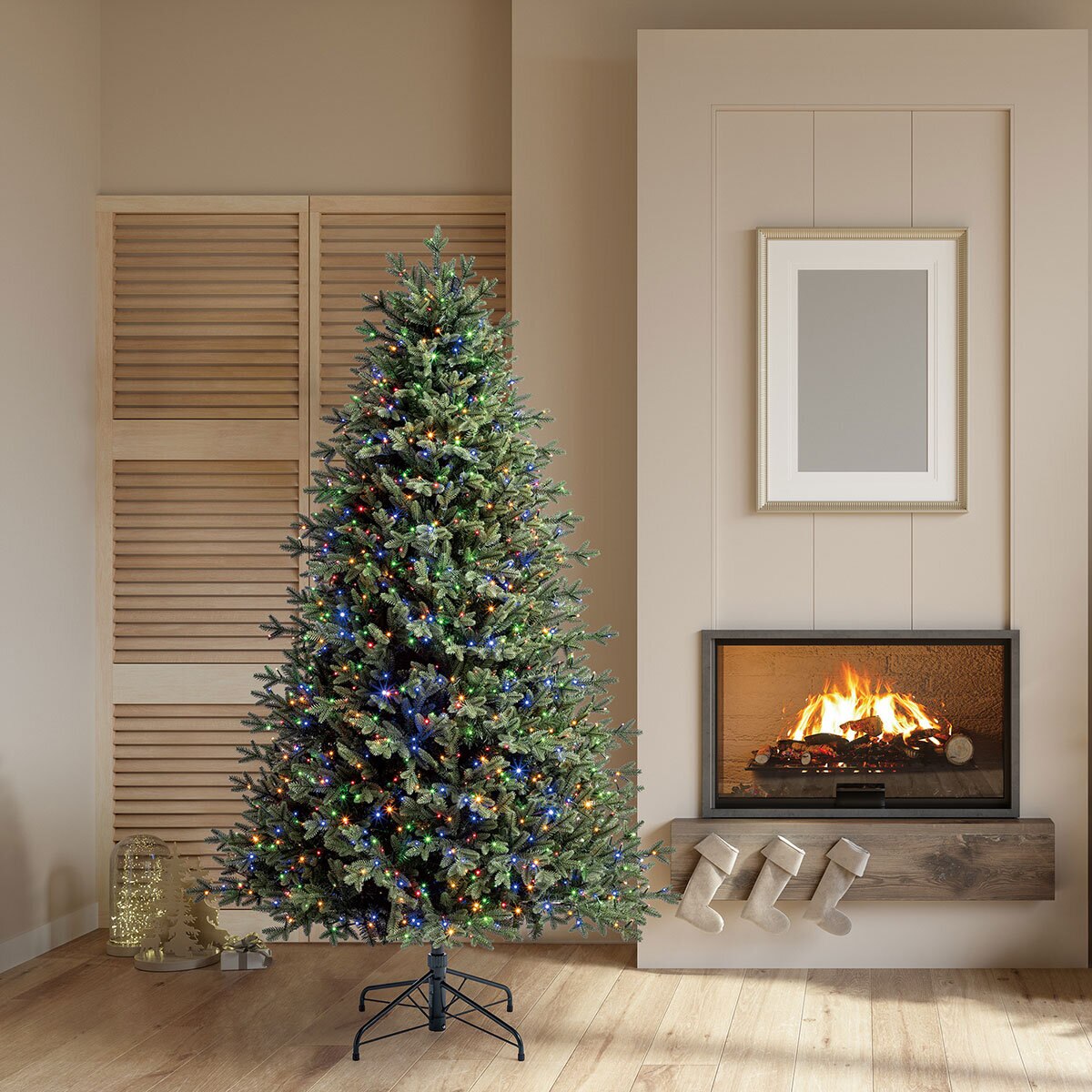 6ft 6 Inch (1.9m) Pre-Lit Aspen Artificial Christmas Tree with 1,500 Colour Changing Micro LED Lights