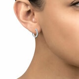 0.50ctw Round Brilliant Cut Diamond Hoop Earrings, 14ct White Gold