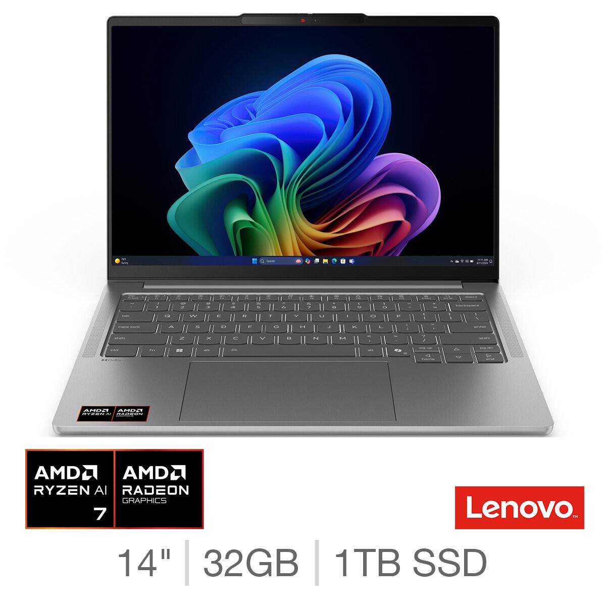 Lenovo IdeaPad Slim 5,AMD RYZEN AI 7, 32GB RAM, 1TB, 14 Inch Laptop, 83JL001LU