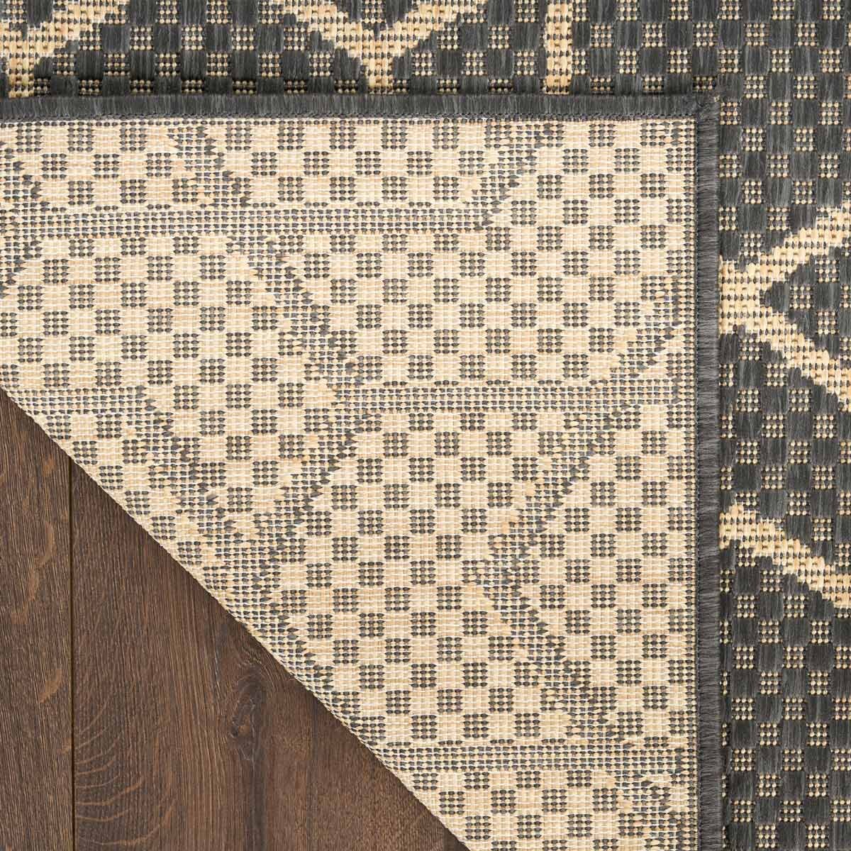 Nourison Horizon Geometric Indoor / Outdoor Rug in 2 Sizes, Charcoal