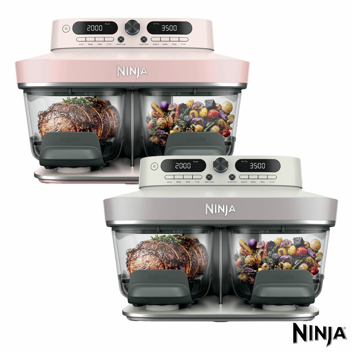 Ninja CRISPi DualZone 8-Function Glass Air fryer in Bone and Rose Quartz Ninja CRISPi DualZone 8-Function Glass Air fryer in Bone and Rose Quartz