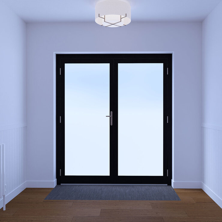 Dortech Double Richmond Aluminium Front Door with Lever Handle: Maximum H 2400 x W 1790mm, Available in 2 Colours